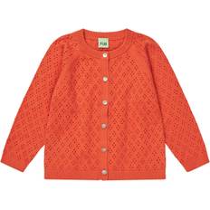 Fub - Organic pointelle cardigan - Orange - str. 100