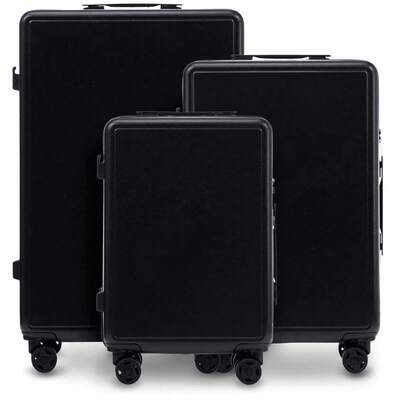 Set med 3 högkvalitativa reseväskor/bagage, storlekar 20", 24" och 28", utrustade med TSA-tullås, ABS+digitalt lås, 360° spinnerhjul och hårt skal, gr - Svart (20 inch,24 inch,28 inch,Ställ in 20"/24"/28")