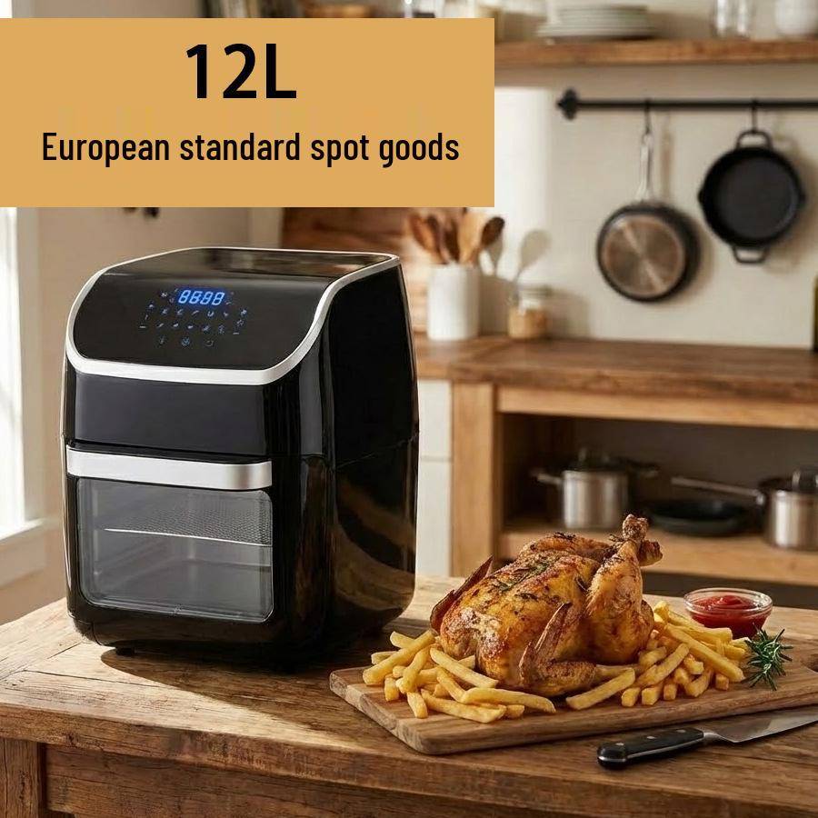 I lager 12L Airfryer-ugn: Stor kapacitet för pommes frites & helstekt kyckling, Pekkontroll