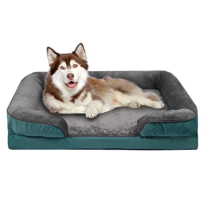 Extra Large Orthopedic Dog Sofa Bed with Washable Removable Cover - Emerald / XXL (XXL)