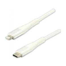 USB cable USB cable (2.0), USB C M - Apple Lightning C94 M, 2m, MFi certificate, 5V/3A, white, Logo, box, nylon braid, aluminum cover with