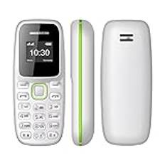 GiDaCom GSM 2G Dual SIM mini telefon med microSD-stöd 16 GB Bluetooth, MP3-spelare världens minsta (vit)