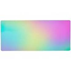 Pastell regnbåge gradient spelskrivbordsmatta för spel och kontorsbruk, lång musmatta, 80 x 30 cm, slät, halkfri yta