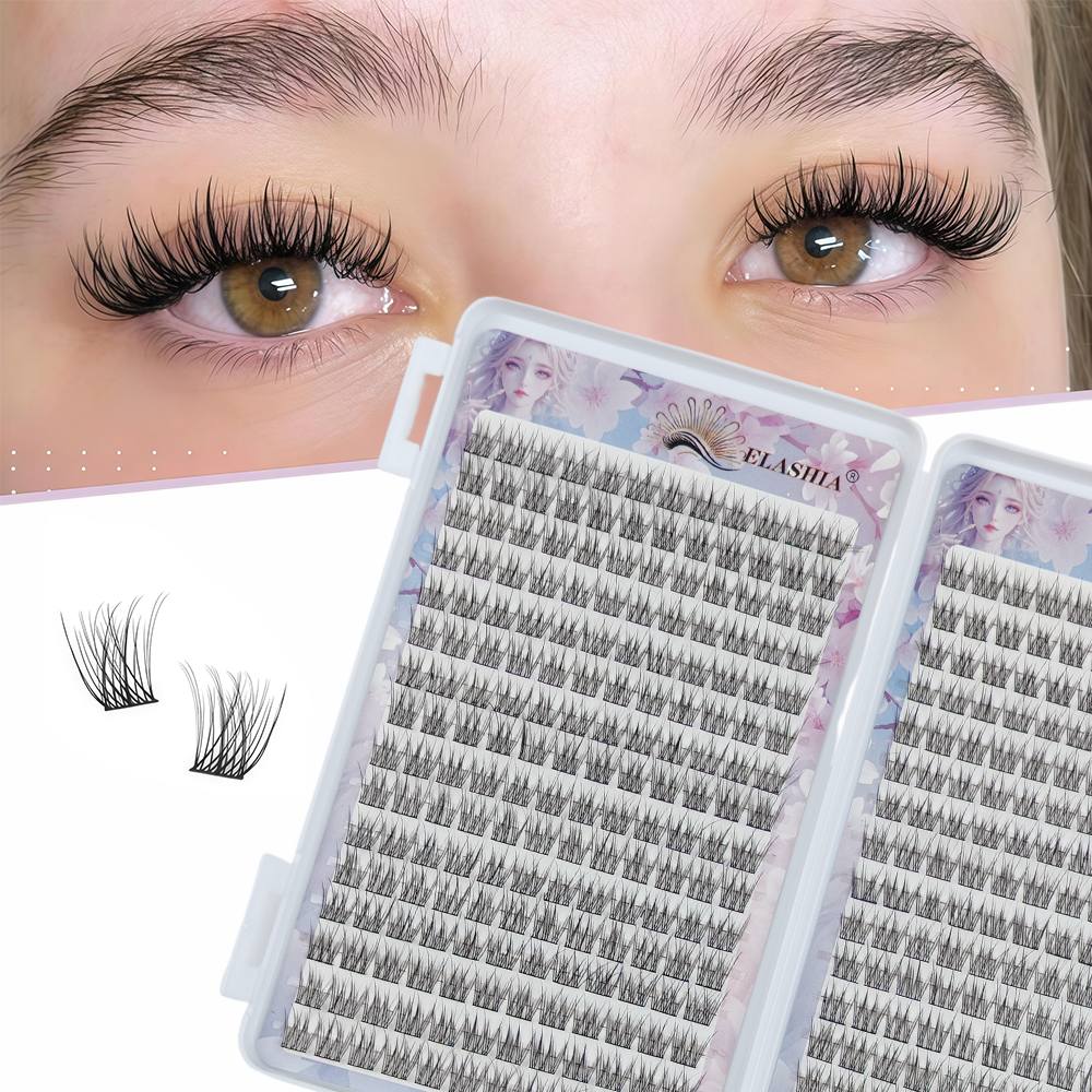 Bulk Book-Style Lazy Fish-Tail Trio Set: Ultra-Soft Natural-Looking Single-Cluster Segmental False Eyelashes for Beginners