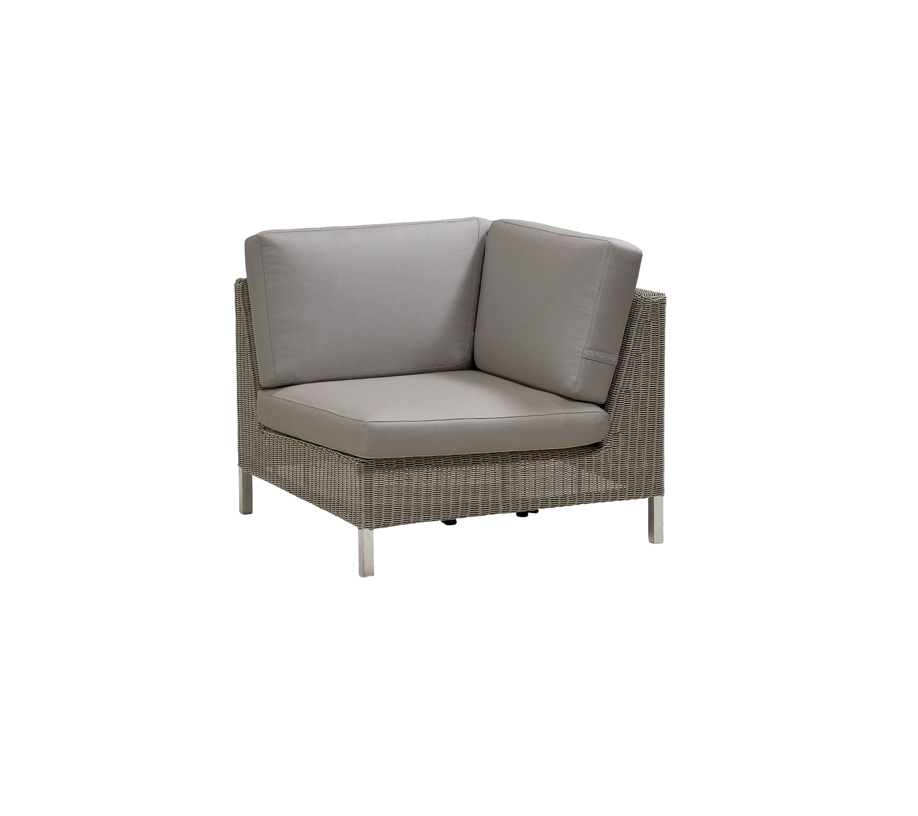 Connect hjørne modul - Taupe, large round Weave / White, Natté w/QuickDry & Airflow