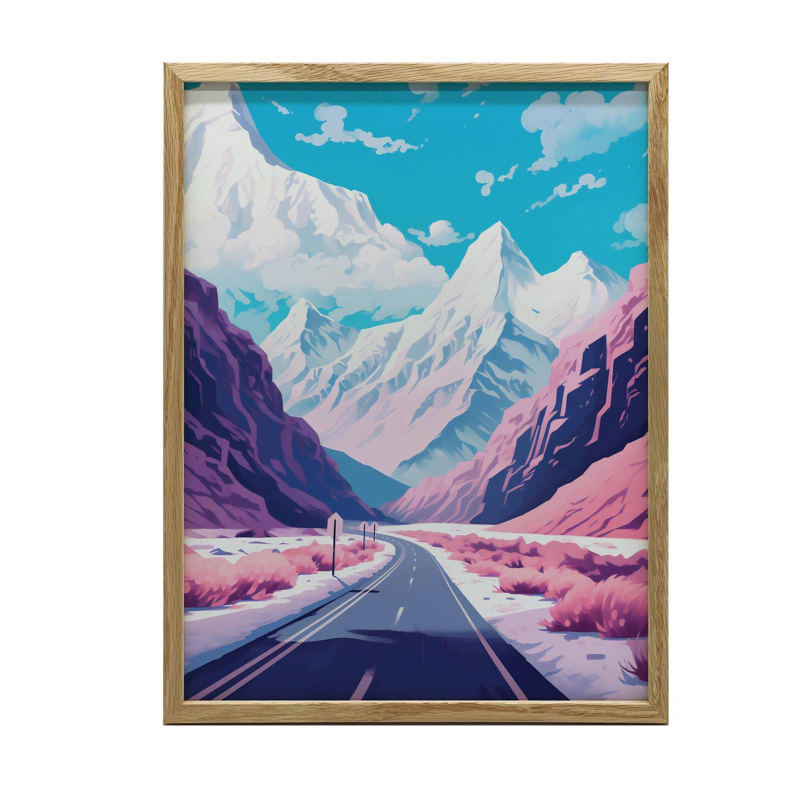 Pastellfärgade Berglandskap Pastellfärgade Berglandskap, 50X70 Cm, Utan Ram, Premiumduk På Spännram 54