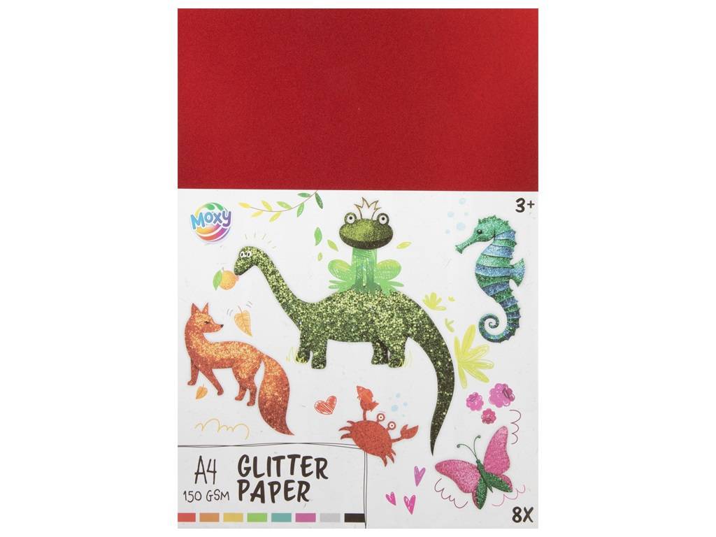 Glitterpapper i A4 format