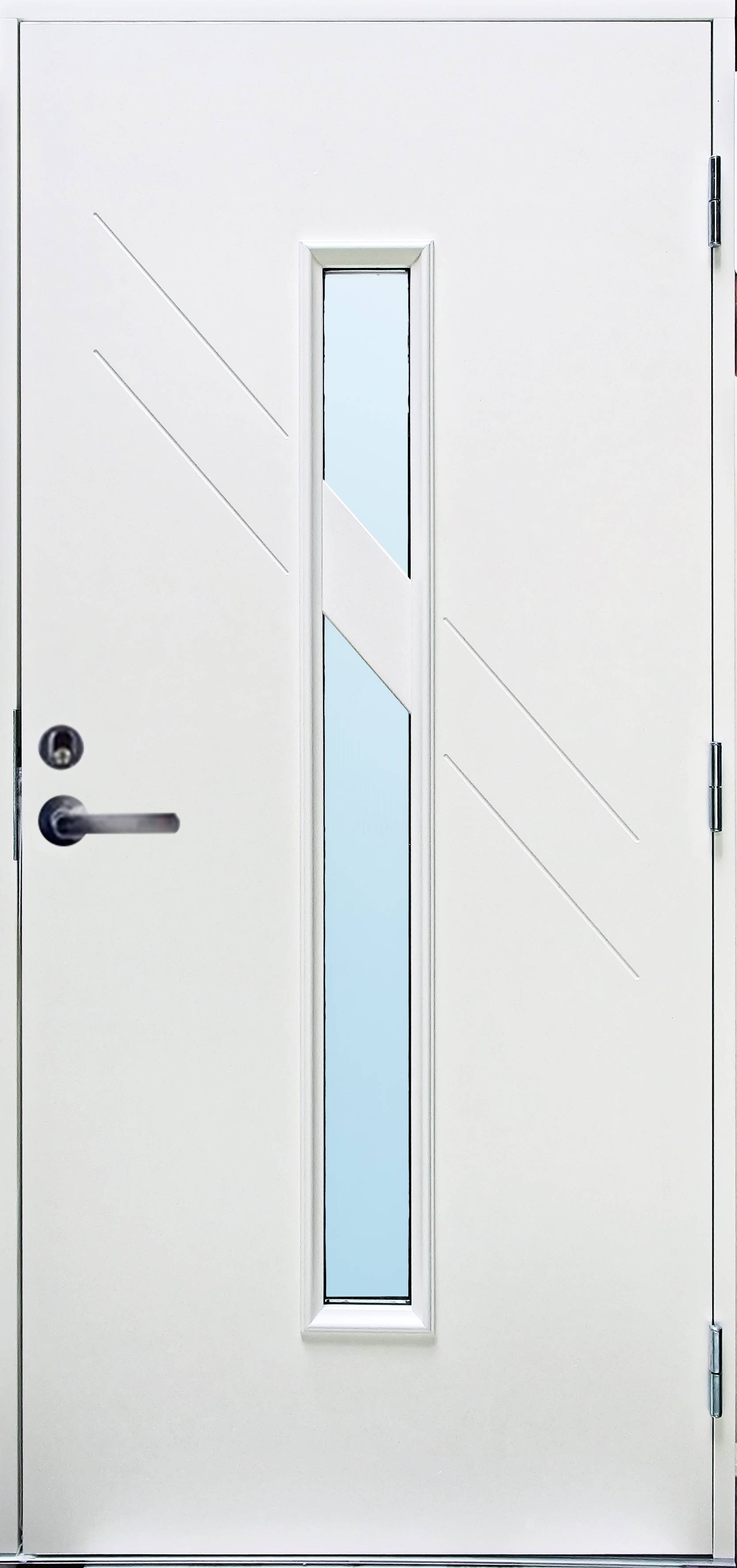Ytterdörr Stenhamra - med glas 9x19 Vänsterhängd Klarglas Vit NCS S0502-Y