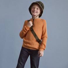 Tween Boys Orange Solid Crew Neck Avslappnad passform Långärmad tröja, Casual Basic Vardagskläder för höst/vinter (8Y,9Y,10Y,11Y,12Y)