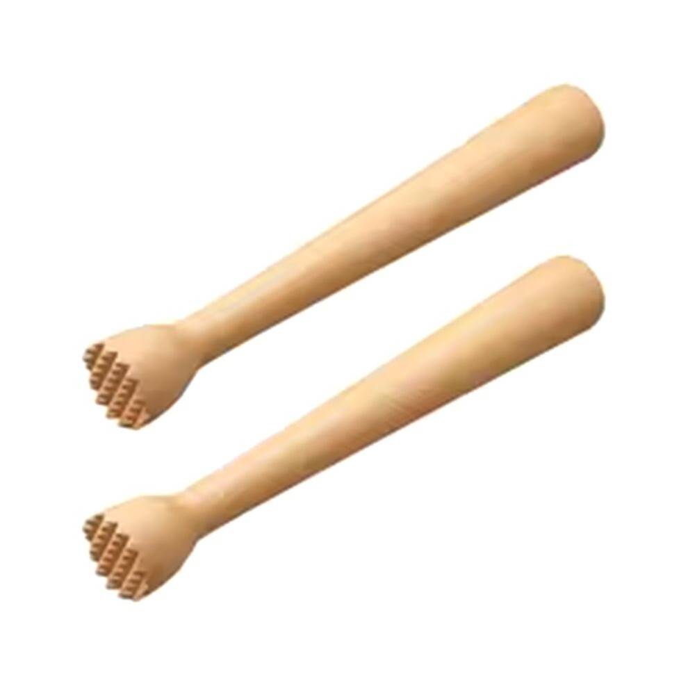 2Pcs Wooden Press Muddler Cocktails Ice Crusher Muddler Fruit Lemon Juice Press Hammer Mashing Ice Sticks Kitchen Tool