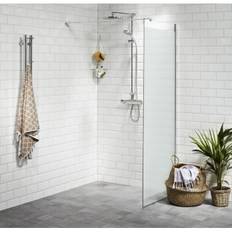 Vetro brusevæg, 100 cm, 6 mm hærdet silkemat glas, EasyClean