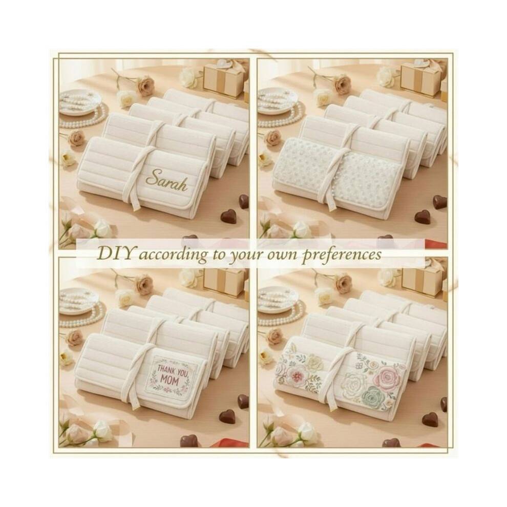 1 Pc Velvet Jewelry Roll Luxury Travel Jewelry Case for Necklace Earring Bracelet Storage Bag Women Bridesmaid Gift