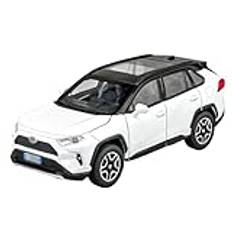 BEPHON för Toyotas för RAV4 SUV 1:32 legering bilmodell formgjuten metall leksaksfordon ljud samlarobjekt födelsedagspresent leksaksbilar (färg: Vit)