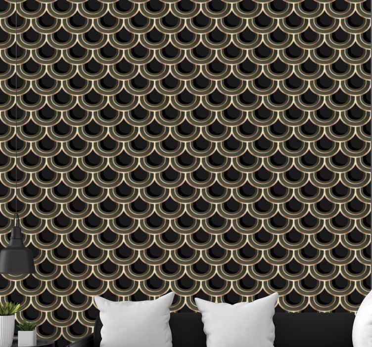 Art deco blå guld samtida tapeter