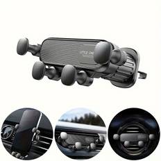 TEMU Adjustable Car Phone Mount With Gravity Locking Design, Anti-shake Vent Grip, Waterproof Abs, Multi-angle Adjustment For Navigation And Calls, Durable Abs Material, Car Phone Holder