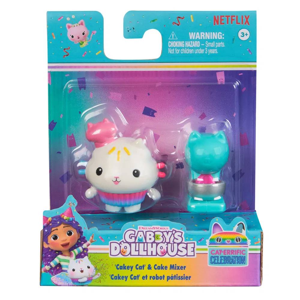 Gabby’s Dollhouse Samlarfigur - Cakey Cat & Cake Mixer