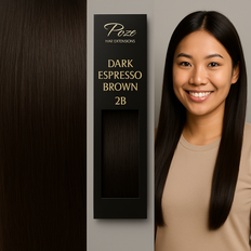 Poze Standard Tape On Extensions - 50g Dark Espresso Brown 2B - 60cm