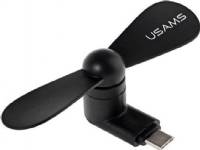 (ComputerSalg) USB-ventilator Usams USAMS USB-C-skriveventilator sort/black TCMF01 (US-ZB010)