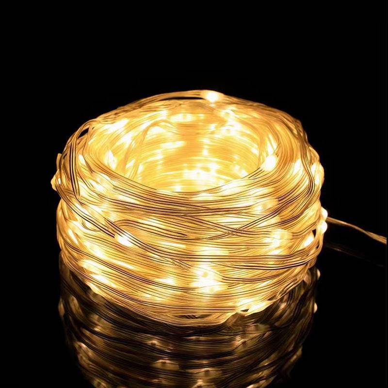Christmas LED Leather Wire Light String Low Voltage 24v Light String Solar Light String Home Decor - Warm color / 50m 400leds / 24V EU