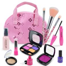 Børne Makeup Sæt Piger Punge - Sød Udklædning Makeup Mini Tasker Legetøj Mobilpung Penge Kreditkort Tilbehørssæt Gaver Baby Pige Prinsesse Lillebarn Ag