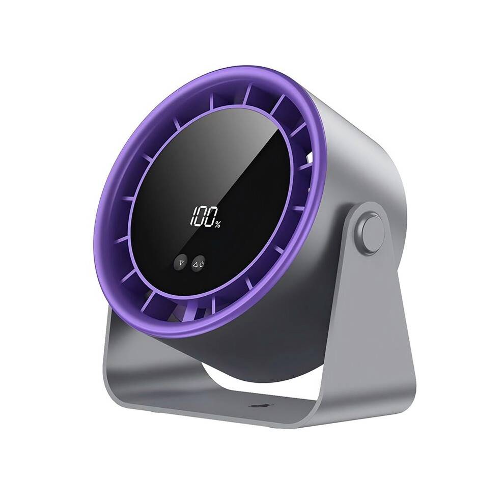 Wall-Mounted Desk Fan, Ultra Quiet 35dB Table Fan with Digital Display, 100 Speed USB Rechargeable Fan