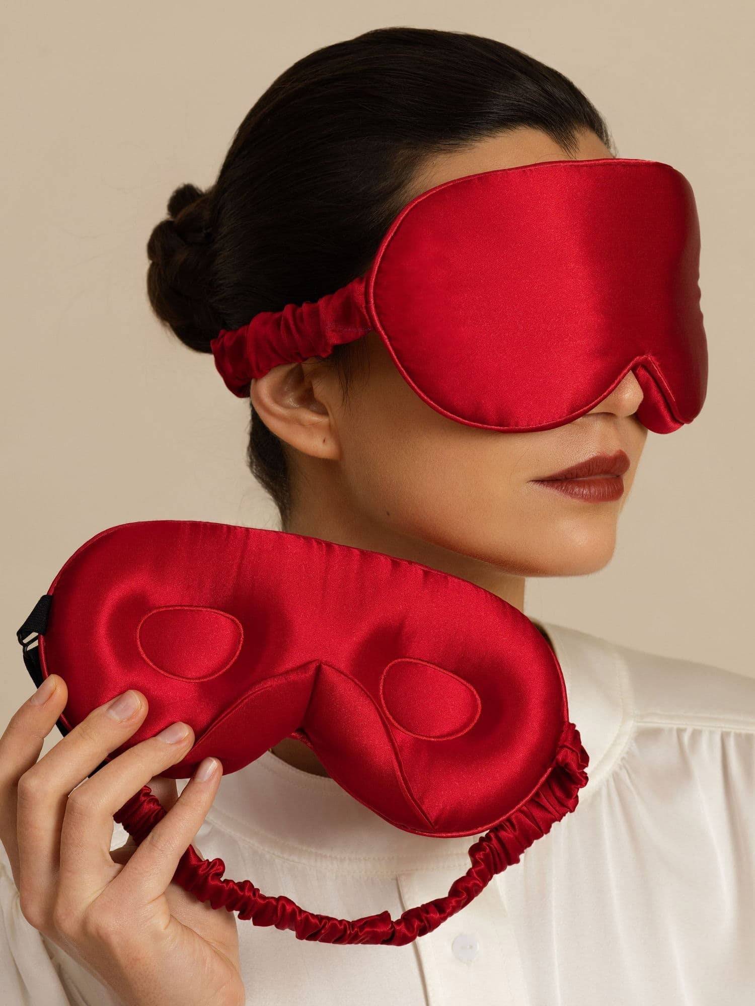 22 Momme 3D Sovmask I Ren Siden Med Uppgraderade Näsvingar - Vin / One Size
