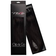 Poze Hairextensions Clip & Go Standard Real Hair Extensions 60 cm 1B Midnight Brown