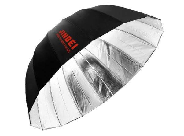 Jinbei Djupt Paraply - Svart/silver (105cm)