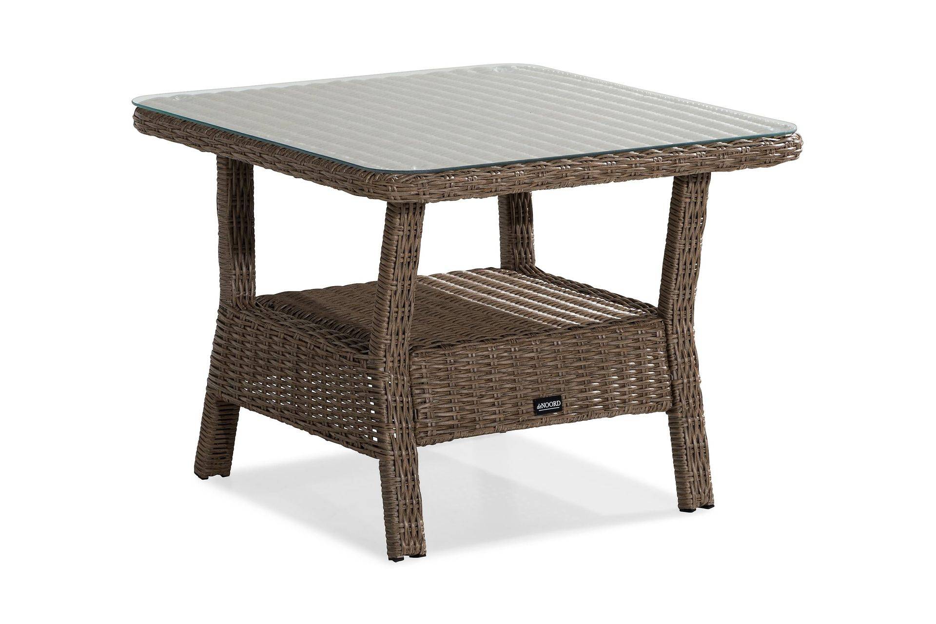 deNoord Marcus Loungebord och Soffbord Utomhus 80 cm Konstrotting Glas - Natur Soffbord utomhus & loungebord