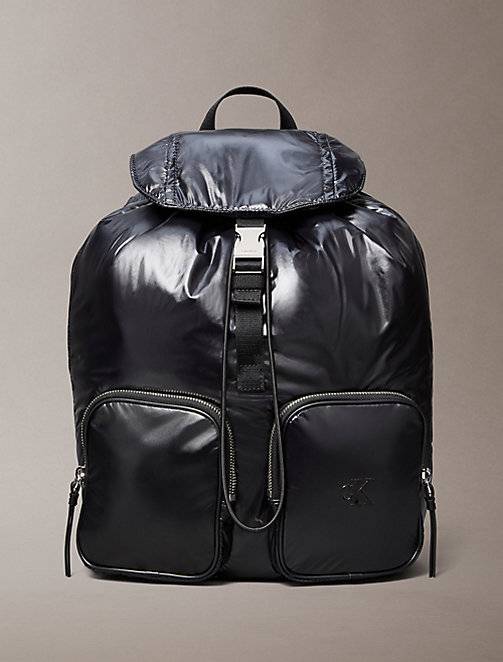 Calvin Klein  Metallic Nylon Flap Pocket Backpack
