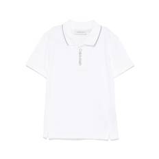 Calvin Klein Kids - pikétröja med broderad logotyp - barn - Elastan/bomull - 4 - Vit