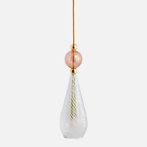 Smykke Pendant lamp M Crystal swirl Obsidian ball