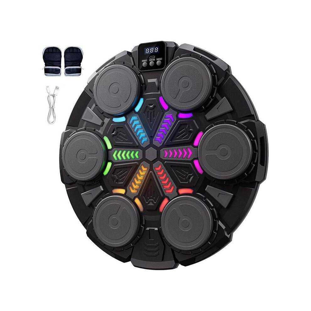 Music Boxing Machine for Kid/Adults, Music Punching Machine with Rhythm Light, Boxing Equipment with Glove