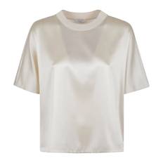 Peserico, Top, Dame, Beige, S, Silkeblanding Nøgen Skjorte