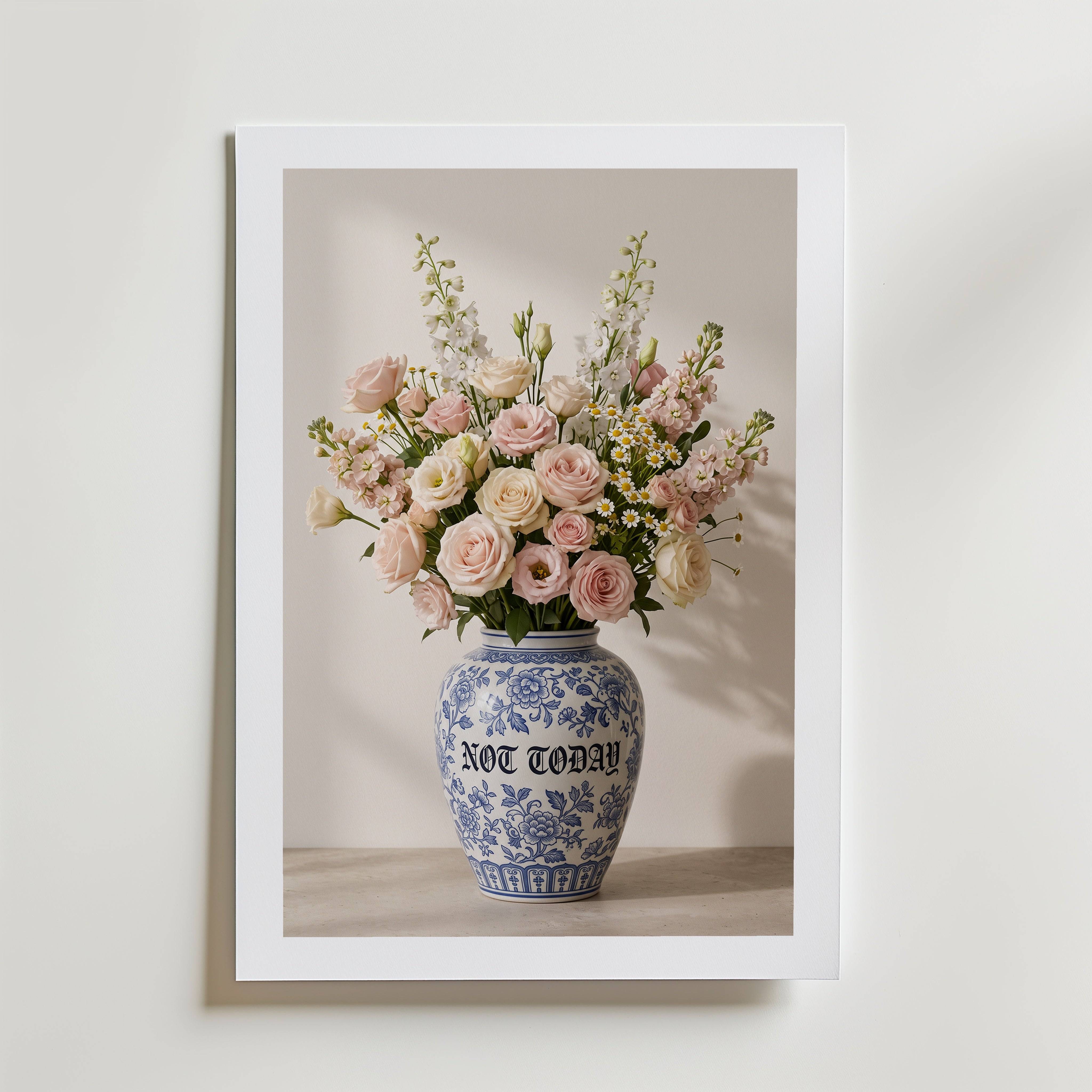 Not Today Poster - Premium Canvas 40x50 cm Med passepartout