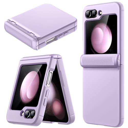 JETech Fodral för Samsung Galaxy Z Flip 5 2023 med Gångjärnsskydd, Tungt Oländig Skyddande Hårt PC Telefonfodral, Anti-Fingeravtryck Matte yta (Ljuslila)