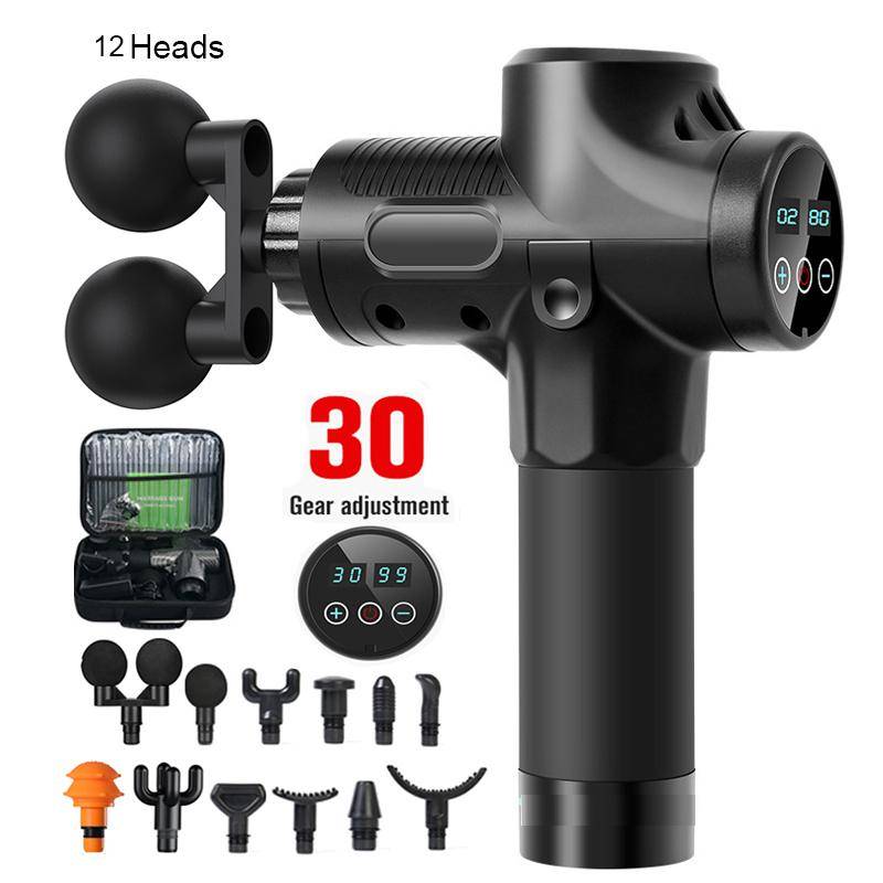 Professionell Massagepistol Med Varm Och Kall Kompressionshuvud Elektrisk Perkussions Fasciapistol Muskelavslappning Formning Fitness Type c charge