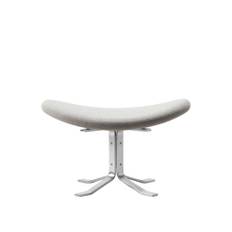 Fredericia Furniture - Corona Ottoman, Brushed Chrome, Fabric Cat. 1 Capture 4101 - Fotpallar - Poul M. Volther