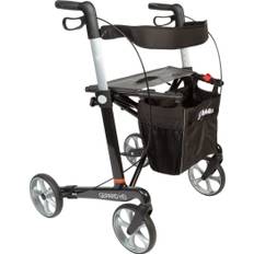 Gepard kulfiber rollator - Heavy duty med softhjul, grå/sort