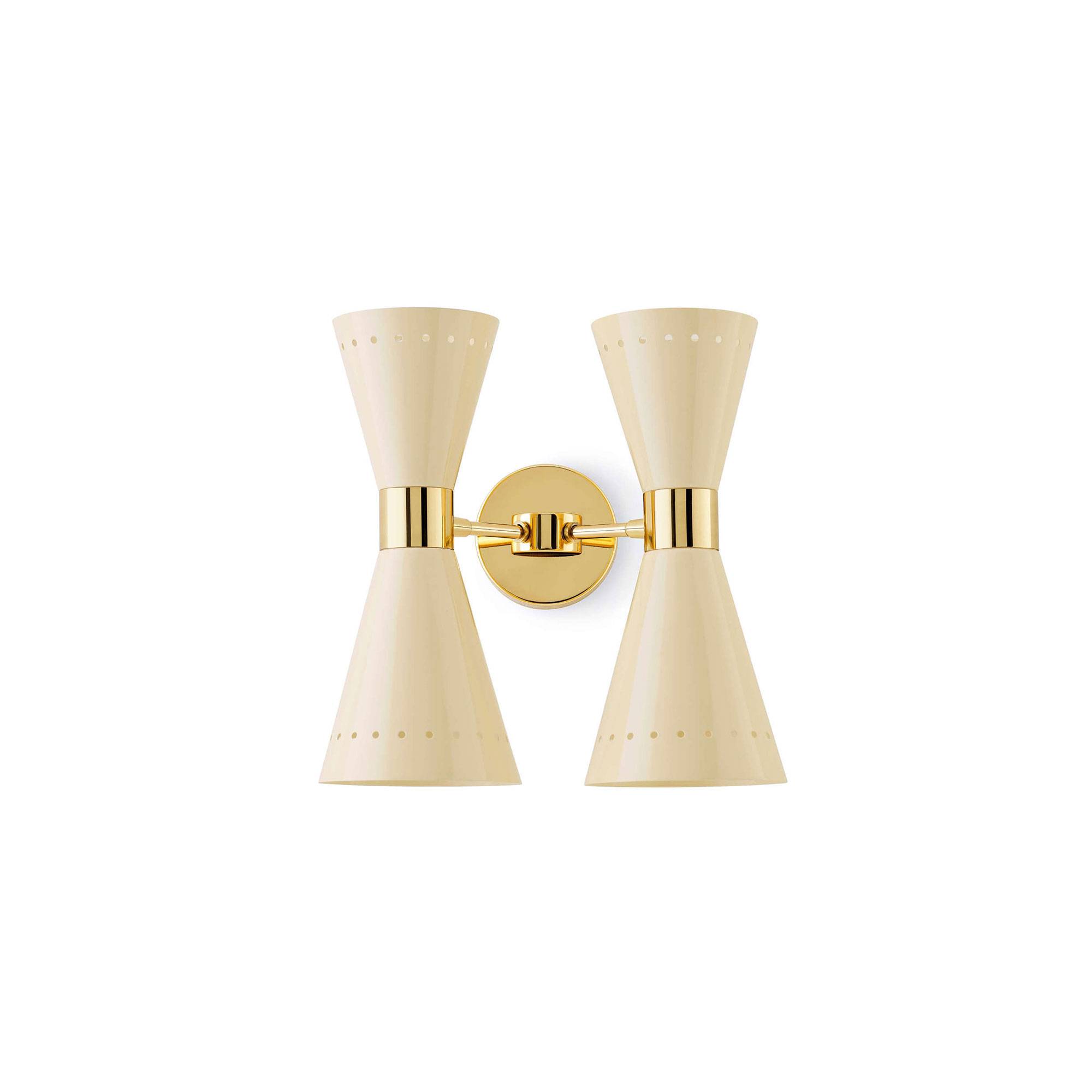 Stilnovo - Megafono Wall 2, Gold/Ivory - Vägglampor - Vit