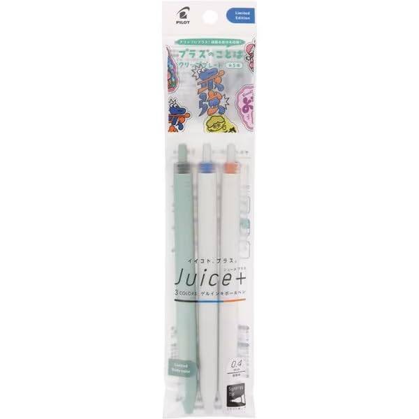 PILOT Gel BP Juice Plus Ballpoint LJL143CB Pen, 3-Color Set, 0.4mm, Black, Blue, Orange,