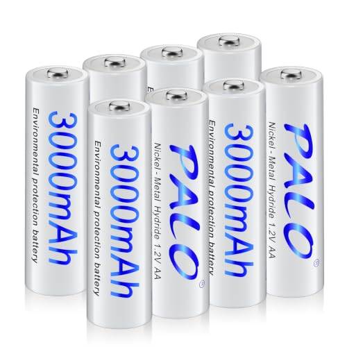 Mspalocell AA laddningsbara batterier med laddare, 8 platser 5V/2A USB Type-C portabel snabbladdning för 1,2V Ni-MH batterier, oberoende laddning, 8 laddningsbara AA batterier med laddare
