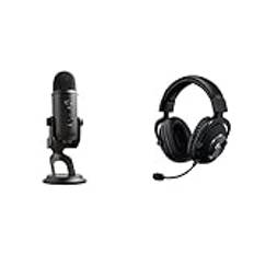 Logitech for Creators Blue Yeti USB-mikrofon, kondensatormikrofon med Blue VO!CE-effekter - Svart & Logitech G PRO X Gaming-Headset, Sladdansluten, 7.1-surroundljud - Svart