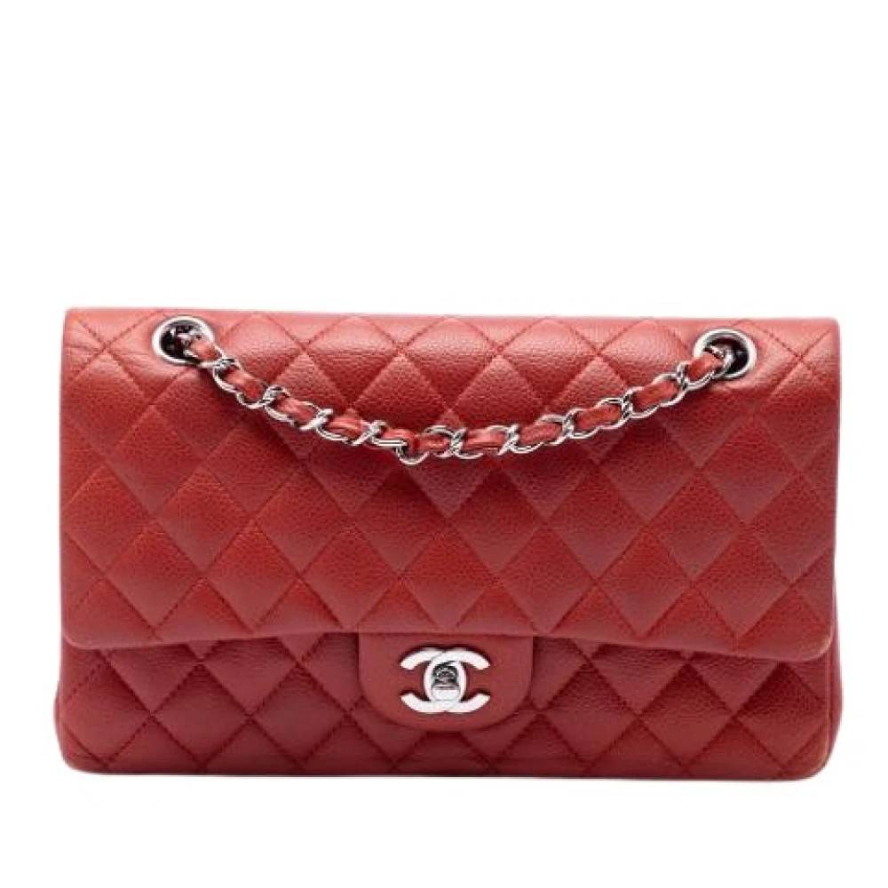 Chanel Vintage Pre-owned Vintage Double Flap Skuldertaske - Vintage - Dame - Rød - ONE SIZE - Uld