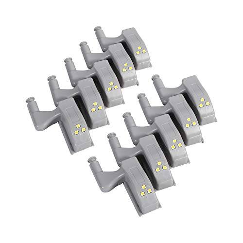 10st gångjärn LED-sensor ljus varm/kallvit universal skåp skåp garderob LED gångjärn ljus för hem kök vardagsrum/sovrum(kall vit)
