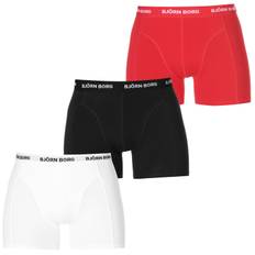 Bjorn Borg 3 Pack Solid Boxer Shorts - Sort/Hvid/Rød