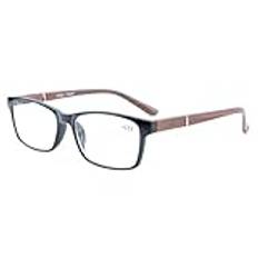 Eyekepper fjädergångjärn trä--Look armar kristallklar syn läsglasögon +2.50 Black/Brown Arm