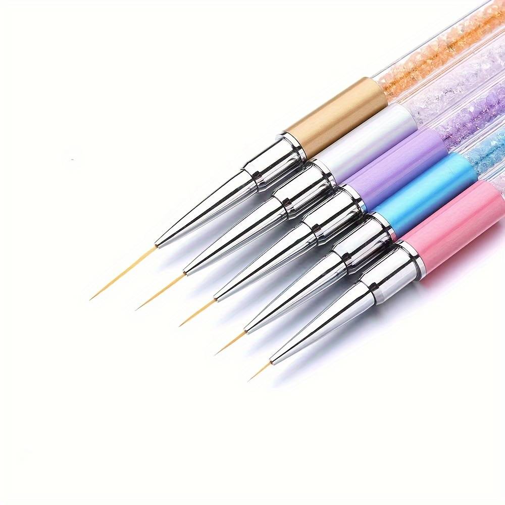 5pcs Nail Art Pen Set - Odorless Threading Pens For Lining, Hooking Flowers, And Painting - Multicolor Nail Brush Set