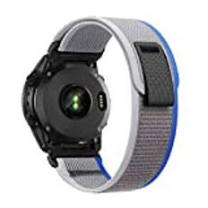 Armband för Garmin Feinx 6/5/7/6 Pro/7 Pro/5 Plus, 22 mm nylonarmband för Garmin Forerunner 935/945/955/965/Instinct/ Instinct 2/Approach S62/S60/S70-47mm/Epix(Gen 2) 47 mm (Blå Grå)