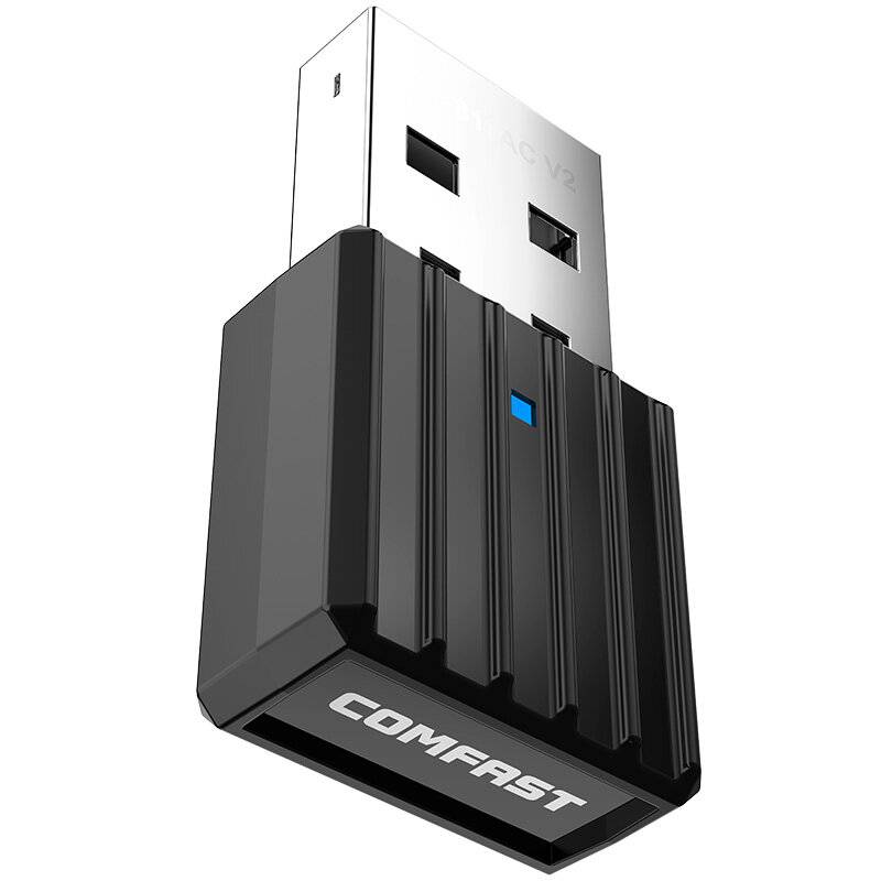 COMFAST CF-811AC V2 Trådlöst nätverkskort USB2.0 650Mbps Drivrutinsfri 2,4G 5,8G Dual Band WiFi-adapter för PC Laptop St